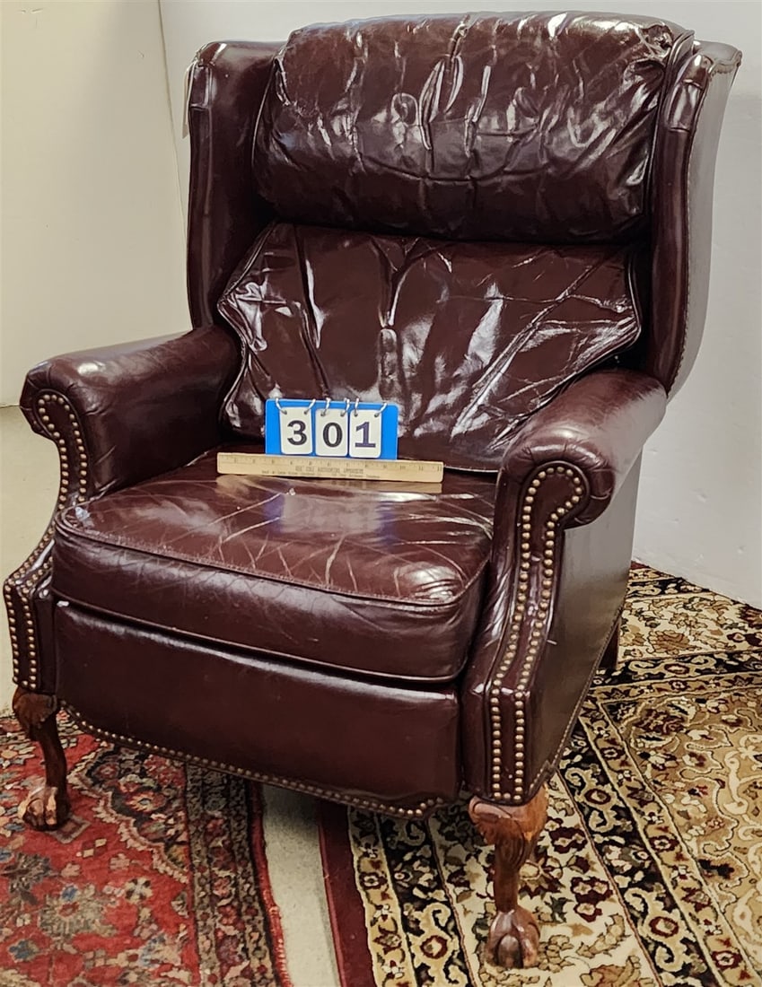 Burgundy Leather Barca Lounge Wing Chair: Burgundy Leather Barca Lounge Wing Chair