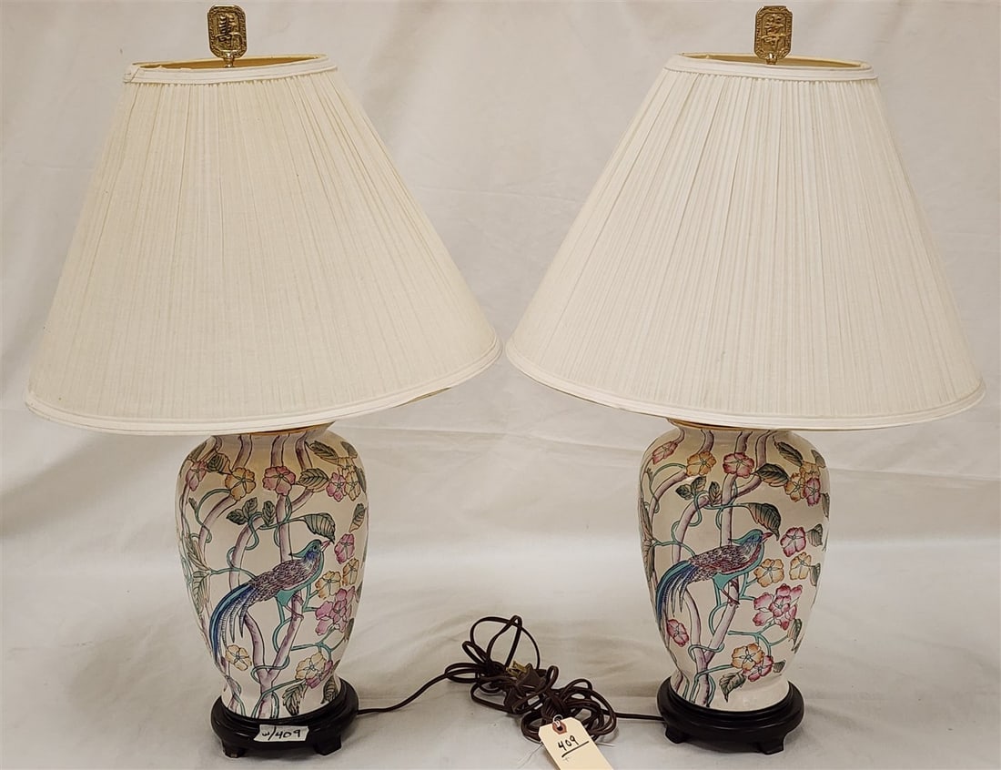 Pr. Chinese Vase Table Lamps 29" (1 of 3)