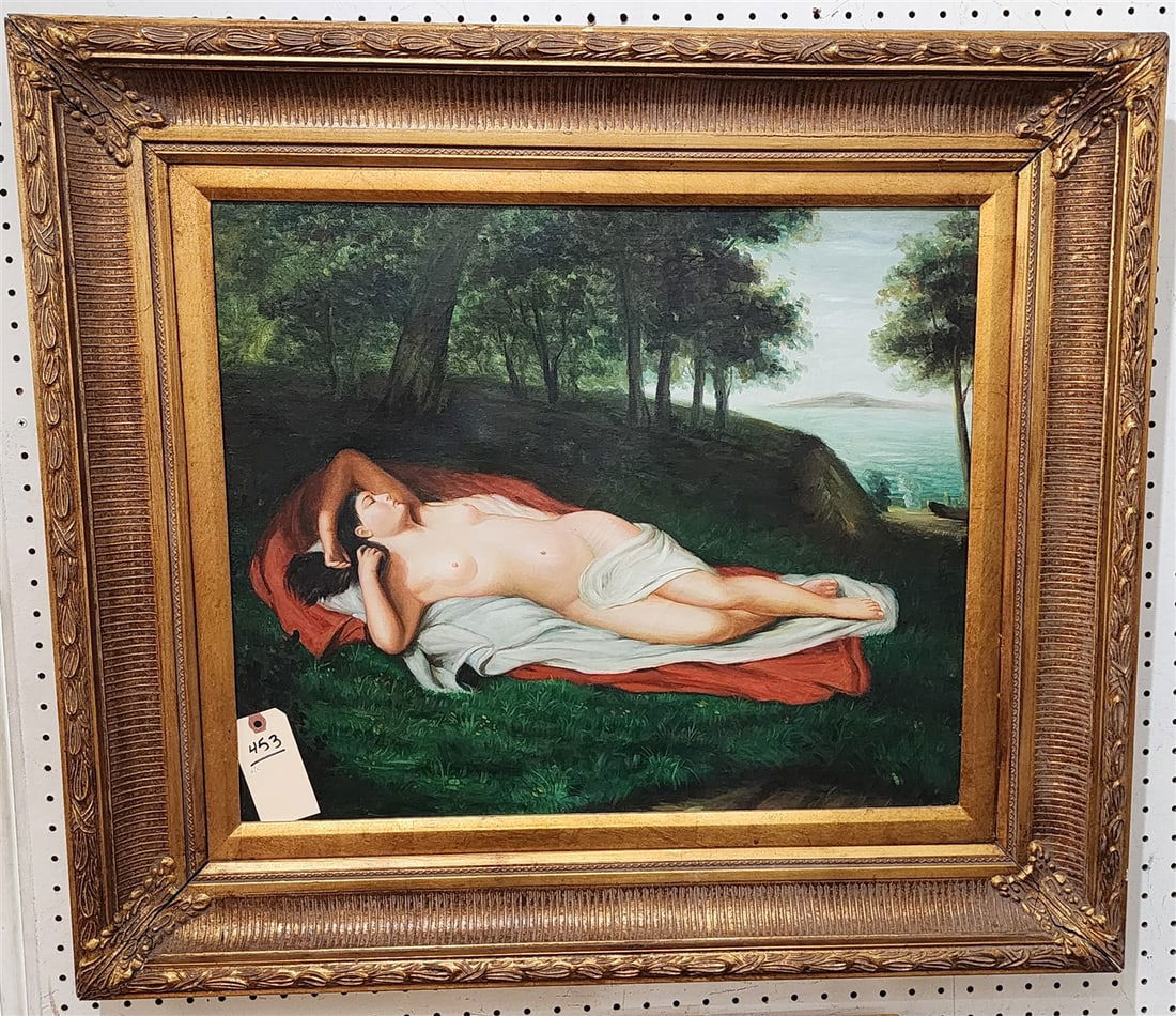 Framed O/C Reclining Nude 21 1/2" X 25 1/2" w/Frame 28 1/2" X 33": Framed O/C Reclining Nude 21 1/2" X 25 1/2" w/Frame 28 1/2" X 33"