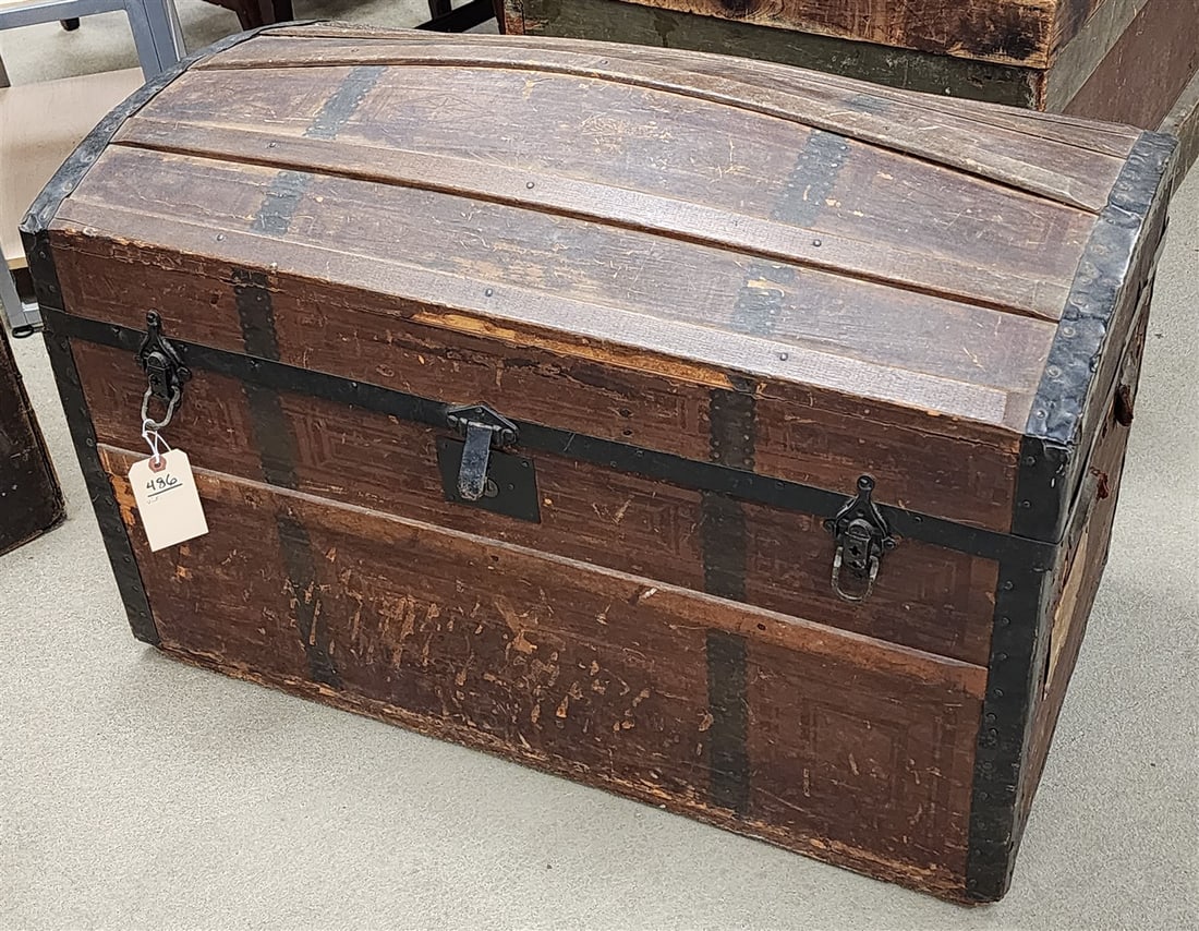 Vict. Dome Top Trunk 21" H X 32" W X 17" D (1 of 3)