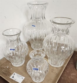 Tray 4 Waterford Marquis Vases 12 1/4", 10", 8 1/2" + 6"