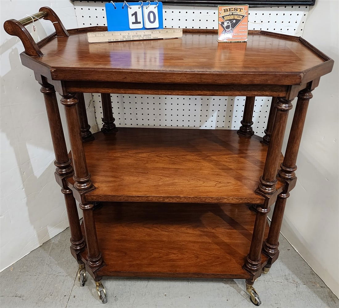 Cherry 3 Tier Serving Cart 34 1/2" H X 32" W X 20" D (1 of 3)