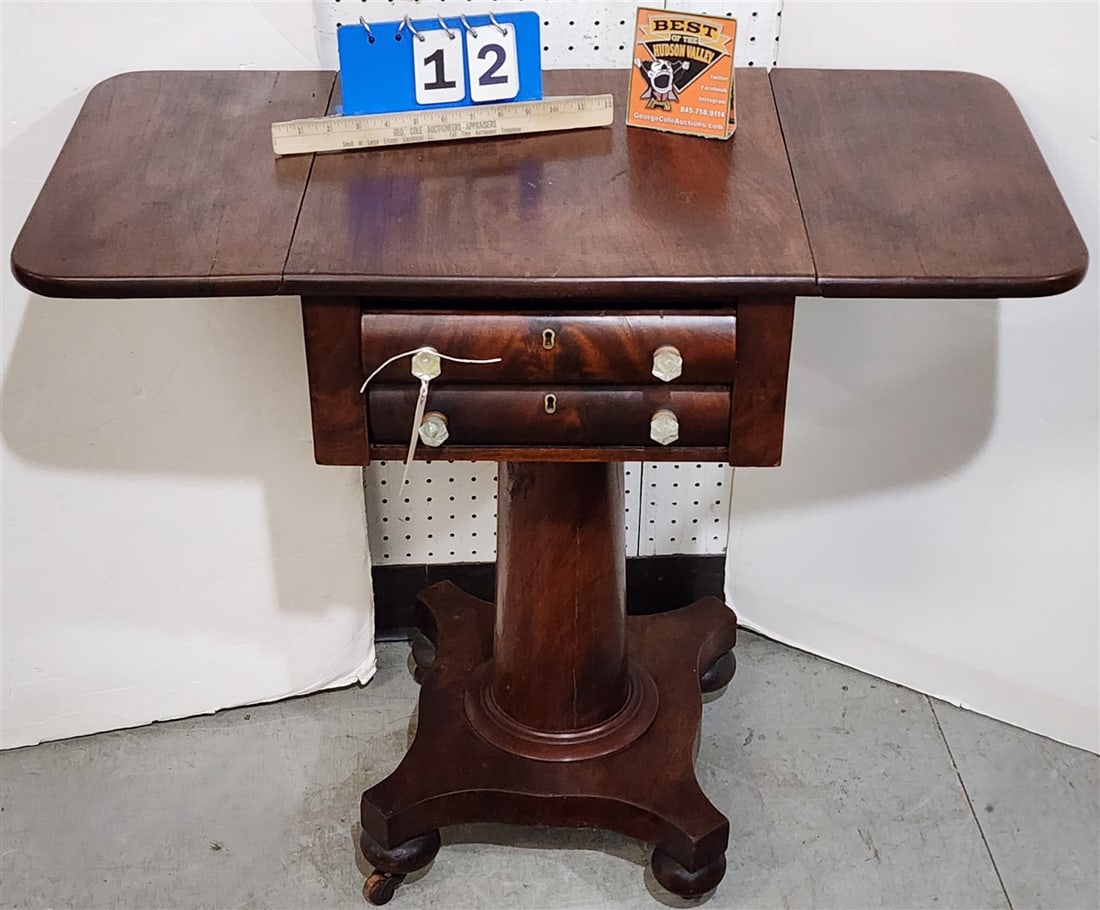 Empire Mahog 2 Drawer Drop Leaf Stand 29" H X 18" W X 17" D (1 of 4)