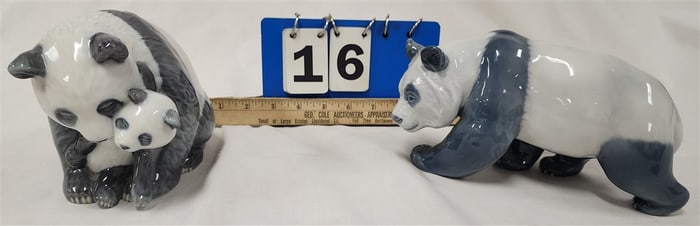 Tray 2 Royal Copenhagen Pandas 666 5 1/2" + 5" 5298