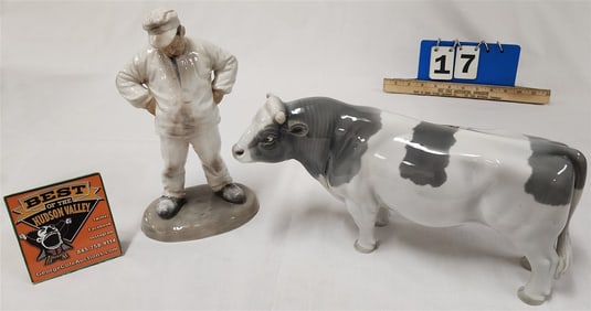 Tray 2 Pc. B+G Denmark Bull 2121LA 7 1/2" H X 14" L + Farmer 1786 11"