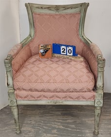 Ptd. Frame Uphols. Armchair 34 1/2" H X 35 1/2" W X 19 1/2" D