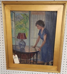 Framed O/B Interior Sgnd Louise M. Kamp 20" X 16" w/Frame 25 1/2" X 21 1/2"