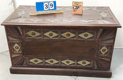 Carved Mahog. Chest 20" H X 36" W X 19 3/4" D