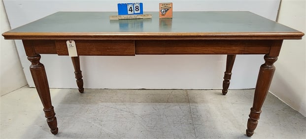 Walnut 2 Drawer Table  31" H X 65 1/2" L X 30" D