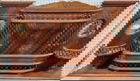 Vict Walnut Wall Shelf 25" H X 45" W X 9 1/2" D