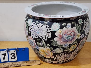 Chinese Porcelain Jardenier 12" H X 14 1/2" Diam.