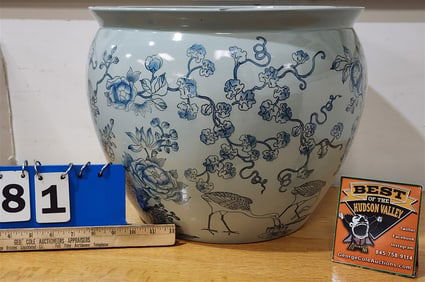 Chinese Porcelain Jardenier 12" H X 14 1/2" Diam.