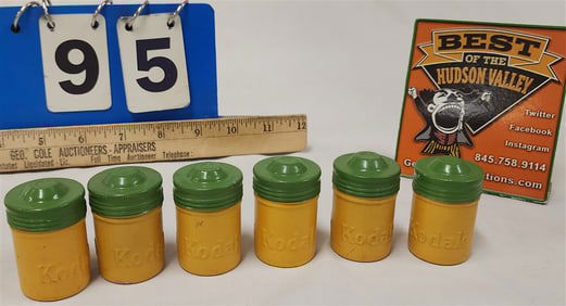 Tray 6 Vintage Kodak Metal Film Canisters w/Super XX High Speed XX 135 Film