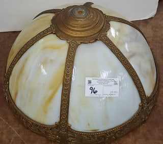 Vintage Slag Glass Lamp Shade 8" H X 16" Diam.