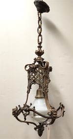 Bronze Chandelier - French 29" H X 14" Diam. w/10" Chair + Ceiling Cup