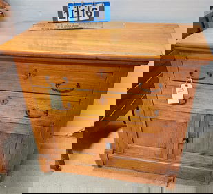 Oak 2 Drawer Over 2 Door Wash Stand