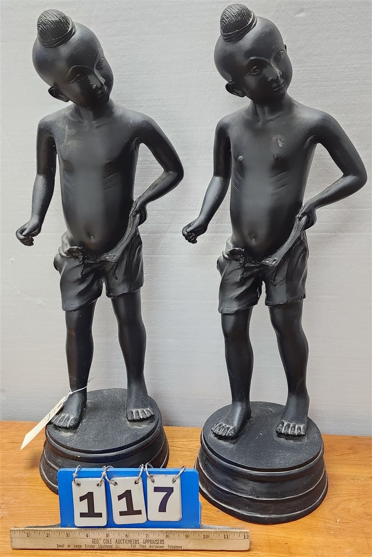 Pr. Bronze Asian Figures 25 1/2" (1 of 4)