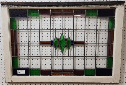 Leaded Glass Window Sash 30" X 43 1/2"