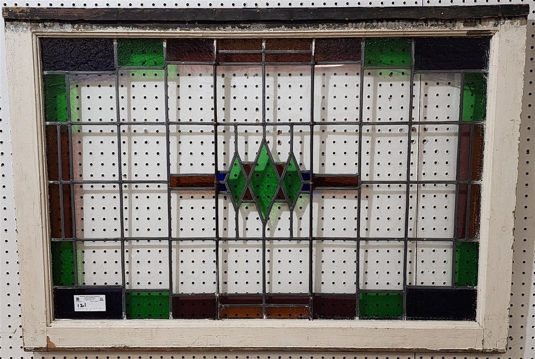 Leaded Glass Window Sash 30" X 43 1/2" (1 of 2)