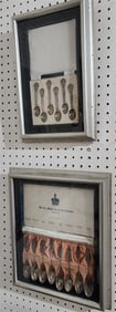 Framed Bx'd Set British Monarchs Of The Century 1837-1937 - 8 Sterl. Spoons 15 1/4" X 12 3/4" + 6