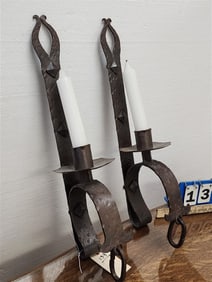 Pr.Wrought Candle Sconces 22 3/4" H X 5" W
