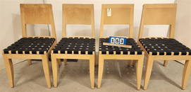 Set 4 Christian Liagre To's Dining Chairs Made In France for Holly Hunt 33" H X 17 1/2" W X 17 1/2"