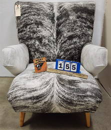 Jens Risom 60's Sheared Cowhide Uphols. Chair 31 1/2" H X 29 1/2" W X 22" D