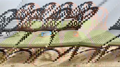 Set 8 The Lucien Rollin Call. William Switzer Rosewood Dining Chairs 37 1/2" H X 20" W X 17" D