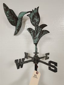 Copper Hummingbird Weathervane 5'9" H