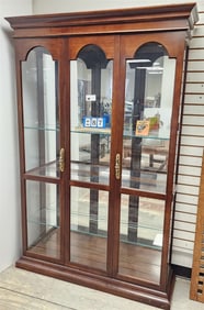 Cherry 2 Door Display Cabinet 6'6" H X 52" W X 14" D