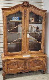 C 1920 French Oak Cabinet 77 1/2" H X 49" W X 17 1/2" D