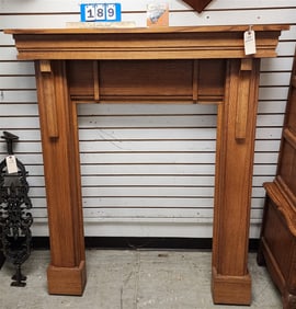 Mission Style Oak Mantel 56" H X 4' W X 7 3/4" D