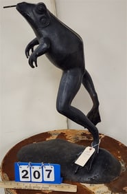 Cast Iron Frog Fountain Head 27 1/2" H X 18 1/2" W X 10 1/2" D