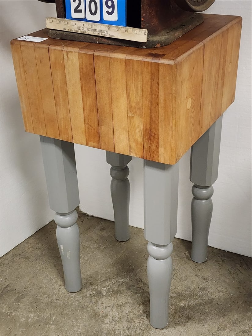 Butcher Block 34" H X 18" Sq. (1 of 2)