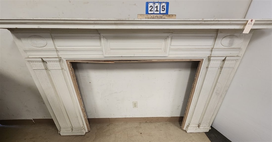 C 1900 Mantel w/Reeded + Capital Columns 4'7" H X 7'10 1/2" W X 16" D (1 of 4)