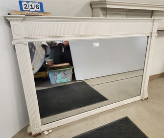 Federal Fluted Column Over Mantel Mirror 48 3/4" H X 6' W