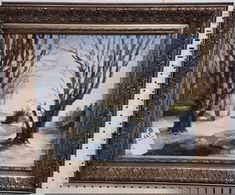 Framed O/B Winter Landscape "At Shokan" Sgnd E. Bonsteel 17" X 21" w/Frame 22 1/2" X 26 1/2"