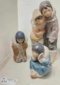 Tray 3 Lladro Figurines 23-M 13 1/2", A-12D, E-28JU