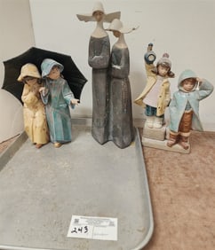 Tray 3 Lladro Figurines E12M 13 1/2", 2173, 2077