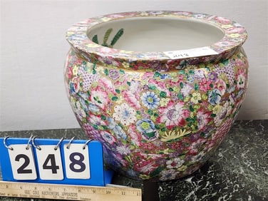 Chinese Porcelain Jardenier 10" H X 12 1/2" Diam.