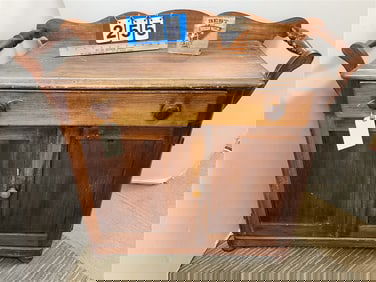 19th C Pine Washstand 32" H X 34" W X 16" D