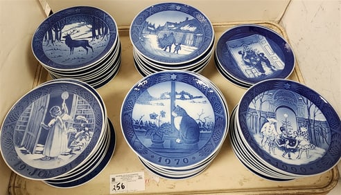 Tray 55 Royal Copenhagen Christmas Plates 1951-59, 1960-69, 1970-79, 1980-89, 1990-99, 2000-04