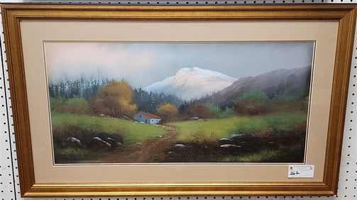 Framed Pastel Landscape Sgnd R. Earl 13 1/4" X 27 1/4" w/Frame 21 1/2" X 35"