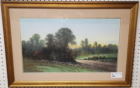 Framed Pastel Landscape 13 1/4" X 23 1/4" w/Frame 21 1/2" X 31"