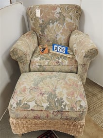 Thomasville Club Chair 37" H X 34" W X 19" D + Ottoman 17" H X 24" W X 20" D