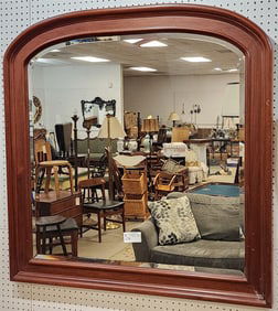 Mahog Framed Bevelled Mirror 43 1/2" X 44"