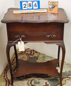 Mahog Lift Top 1 Drawer Serving Stand 27" H X 22" W X 16" D