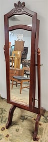 Mahog Cheval Mirror/Jewelery Cabinet 62" H X 18" W X 20" D