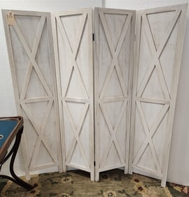 Wooden 4 Fold Screen 67" H X 17" Ea. Section