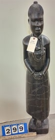 African Rosewood Carving Of A Woman 37"